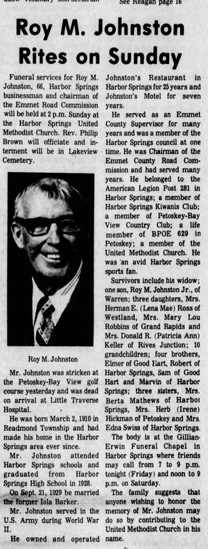 Johnstons Motel - Aug 13 1976 Article On Former Owner (newer photo)